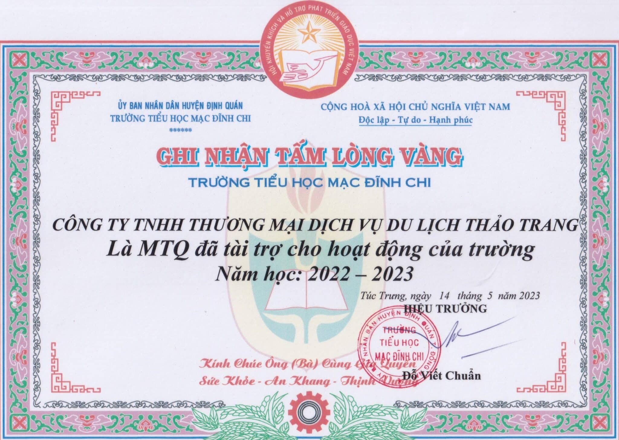 quỹ tấm lòng vàng Thao Trang Car